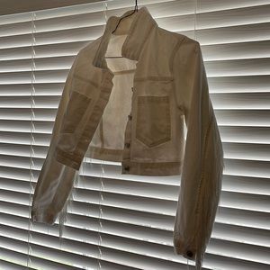 SHEIN fringe top crop Jean jacket